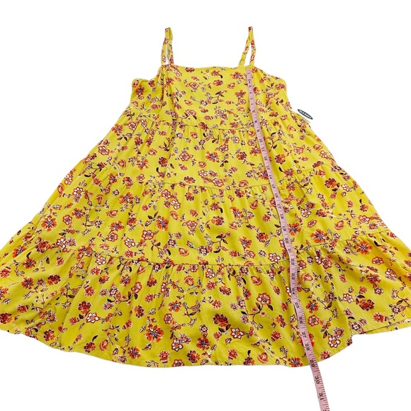Old Navy Yellow Multicolored Floral Tiered Swing Dress, Petite Size Medium - Picture 7 of 15